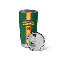 Custom Congo Brazzaville Football Tumbler Cup Go Ba Diabulu ya Mbwaki Green Color - Wonder Print Shop