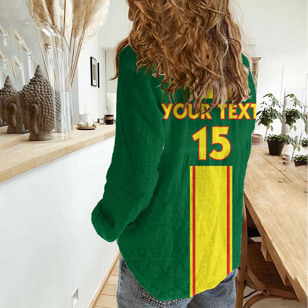 Custom Congo Brazzaville Football Women Casual Shirt Go Ba Diabulu ya Mbwaki Green Color - Wonder Print Shop