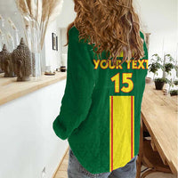 Custom Congo Brazzaville Football Women Casual Shirt Go Ba Diabulu ya Mbwaki Green Color - Wonder Print Shop