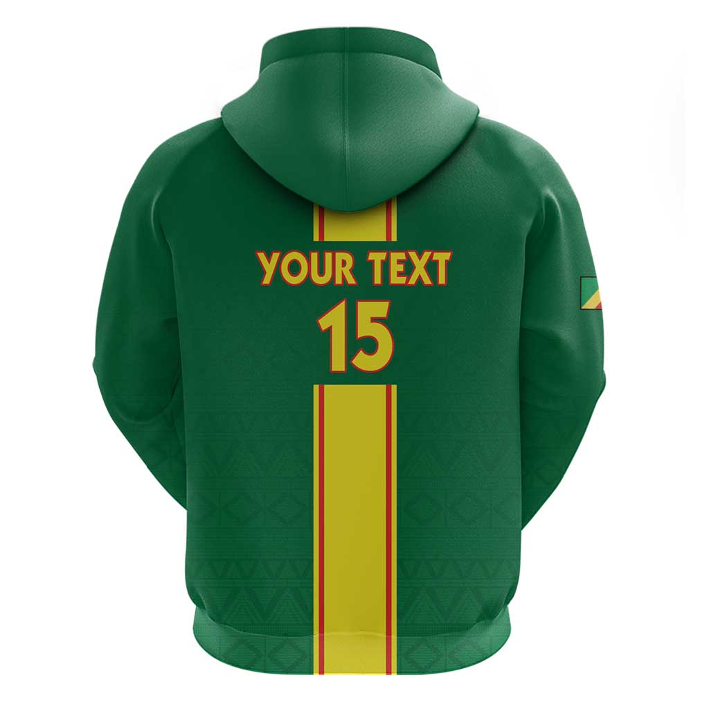 Custom Congo Brazzaville Football Zip Hoodie Go Ba Diabulu ya Mbwaki Green Color - Wonder Print Shop
