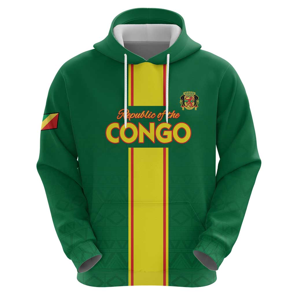 Custom Congo Brazzaville Football Zip Hoodie Go Ba Diabulu ya Mbwaki Green Color - Wonder Print Shop