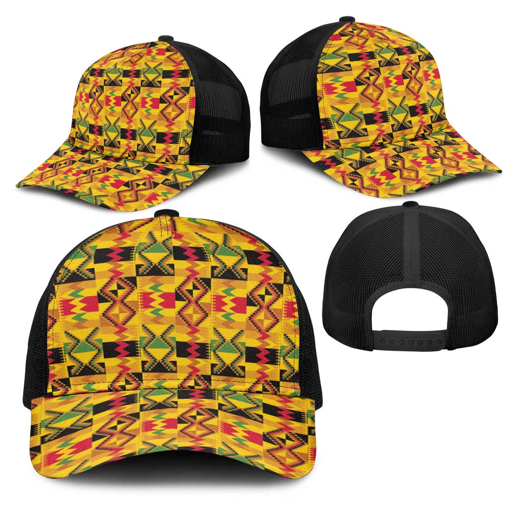 African Kente Pattern Mesh Trucker Cap Emaa Da - Wonder Print Shop