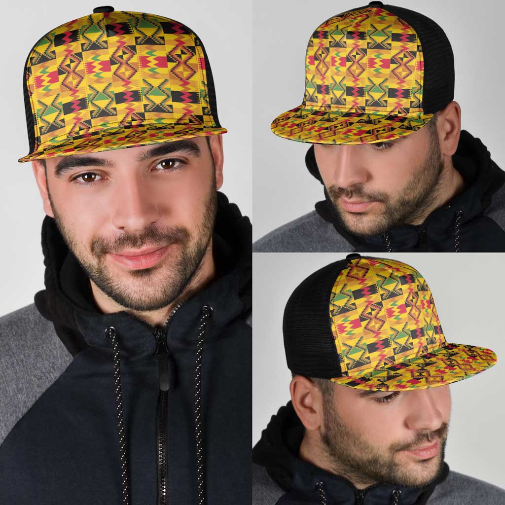 African Kente Pattern Mesh Trucker Cap Emaa Da - Wonder Print Shop