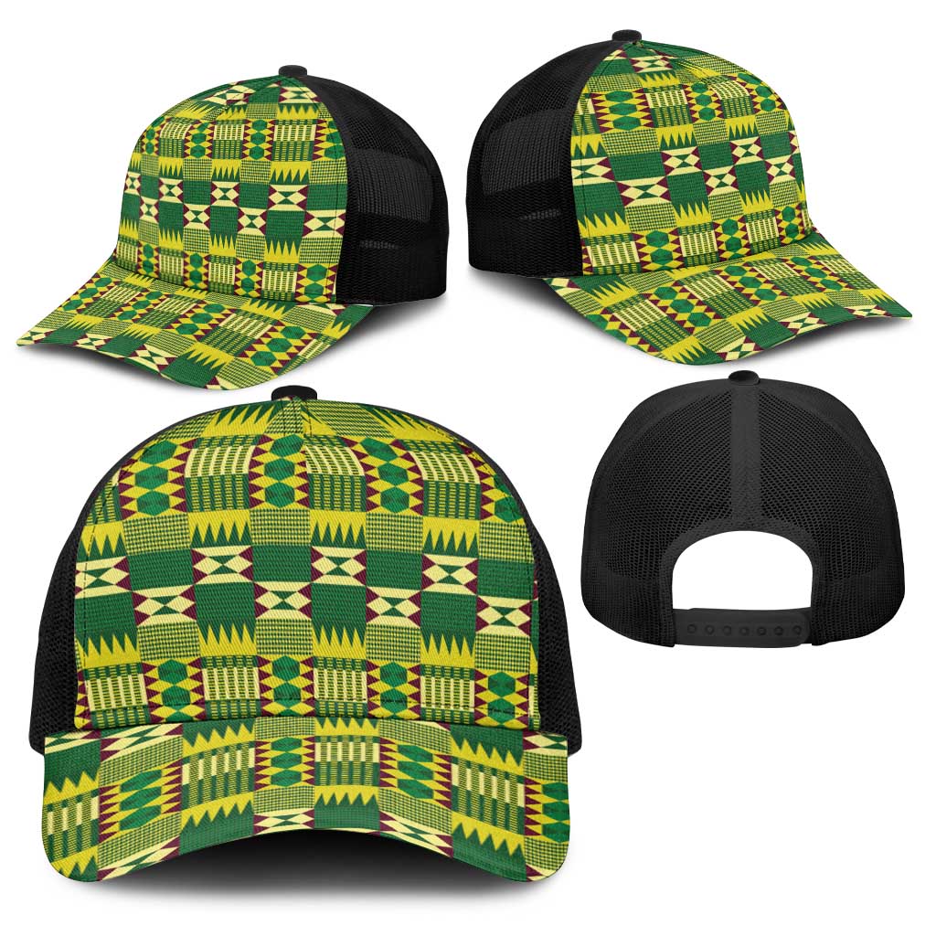 African Kente Pattern Baseball Net Cap Sika Fre Mogya - Wonder Print Shop
