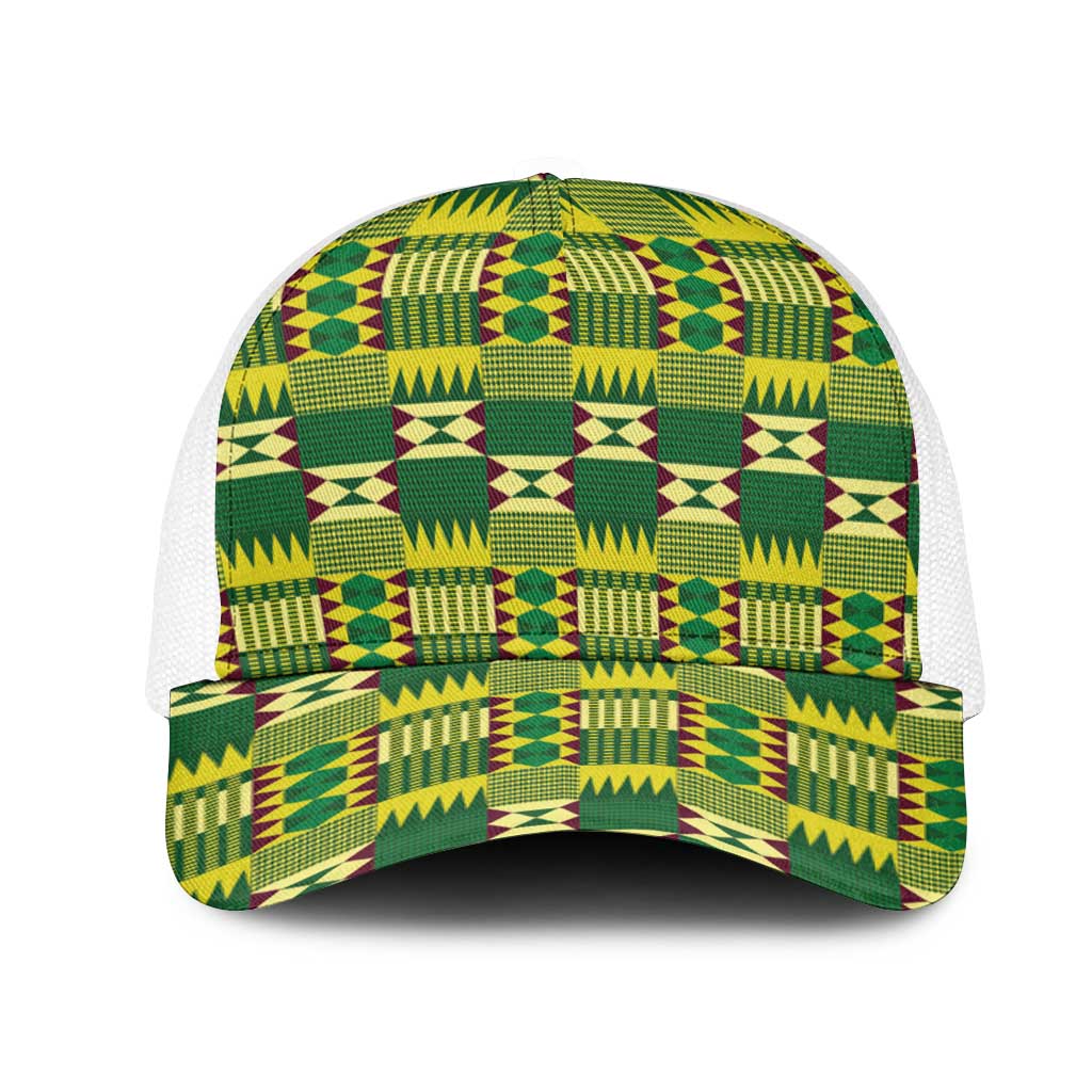 African Kente Pattern Mesh Trucker Cap Sika Fre Mogya - Wonder Print Shop