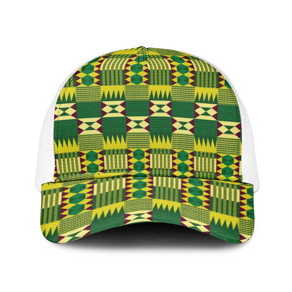 African Kente Pattern Mesh Trucker Cap Sika Fre Mogya - Wonder Print Shop
