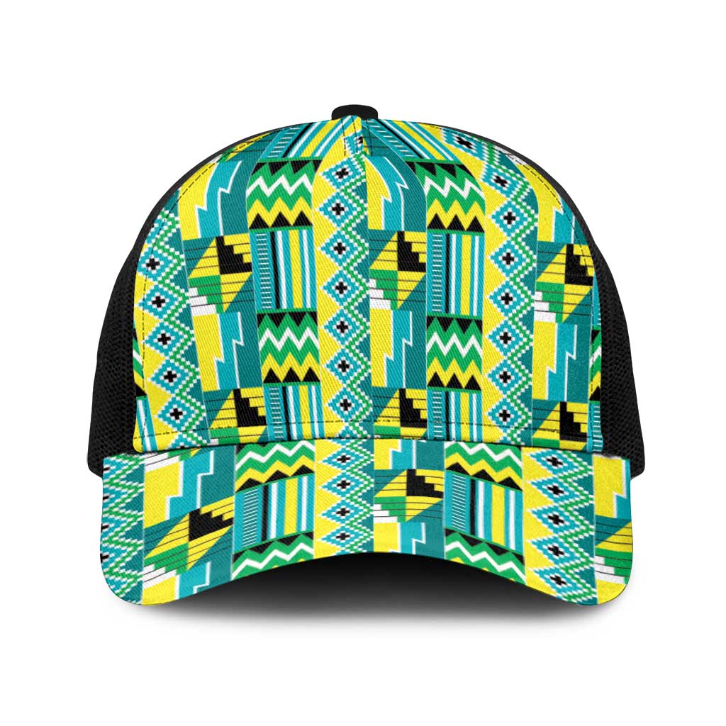 African Kente Pattern Baseball Net Cap Nkyinkyin - Wonder Print Shop