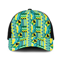 African Kente Pattern Baseball Net Cap Nkyinkyin - Wonder Print Shop