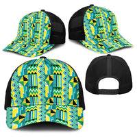 African Kente Pattern Baseball Net Cap Nkyinkyin - Wonder Print Shop