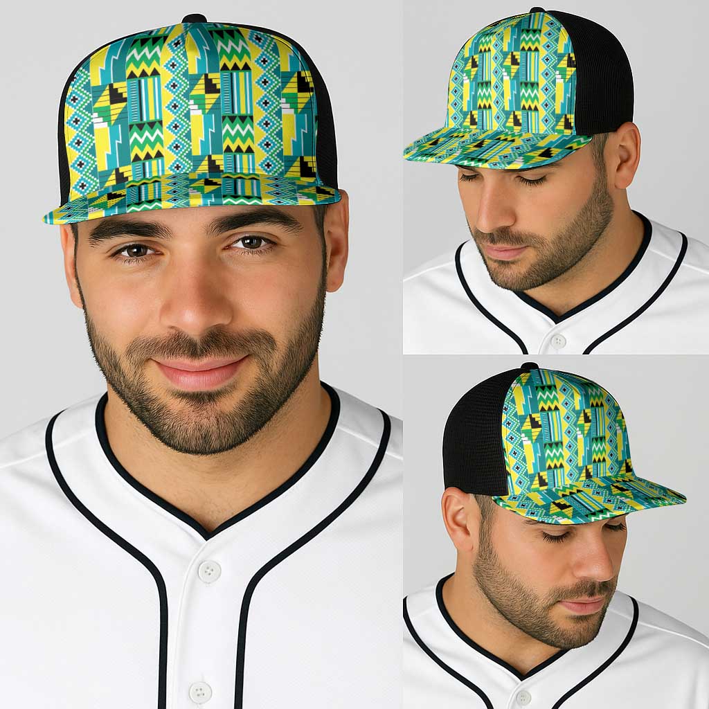 African Kente Pattern Baseball Net Cap Nkyinkyin - Wonder Print Shop