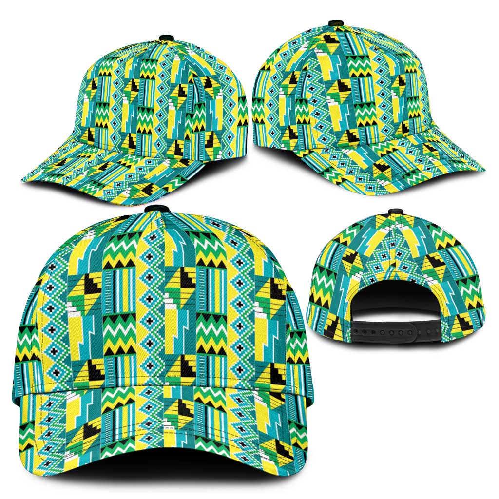 African Kente Pattern Classic Cap Nkyinkyin - Wonder Print Shop