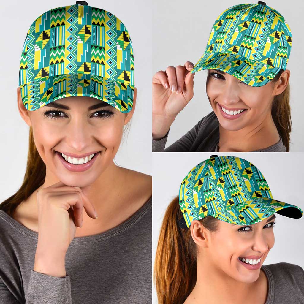African Kente Pattern Classic Cap Nkyinkyin - Wonder Print Shop