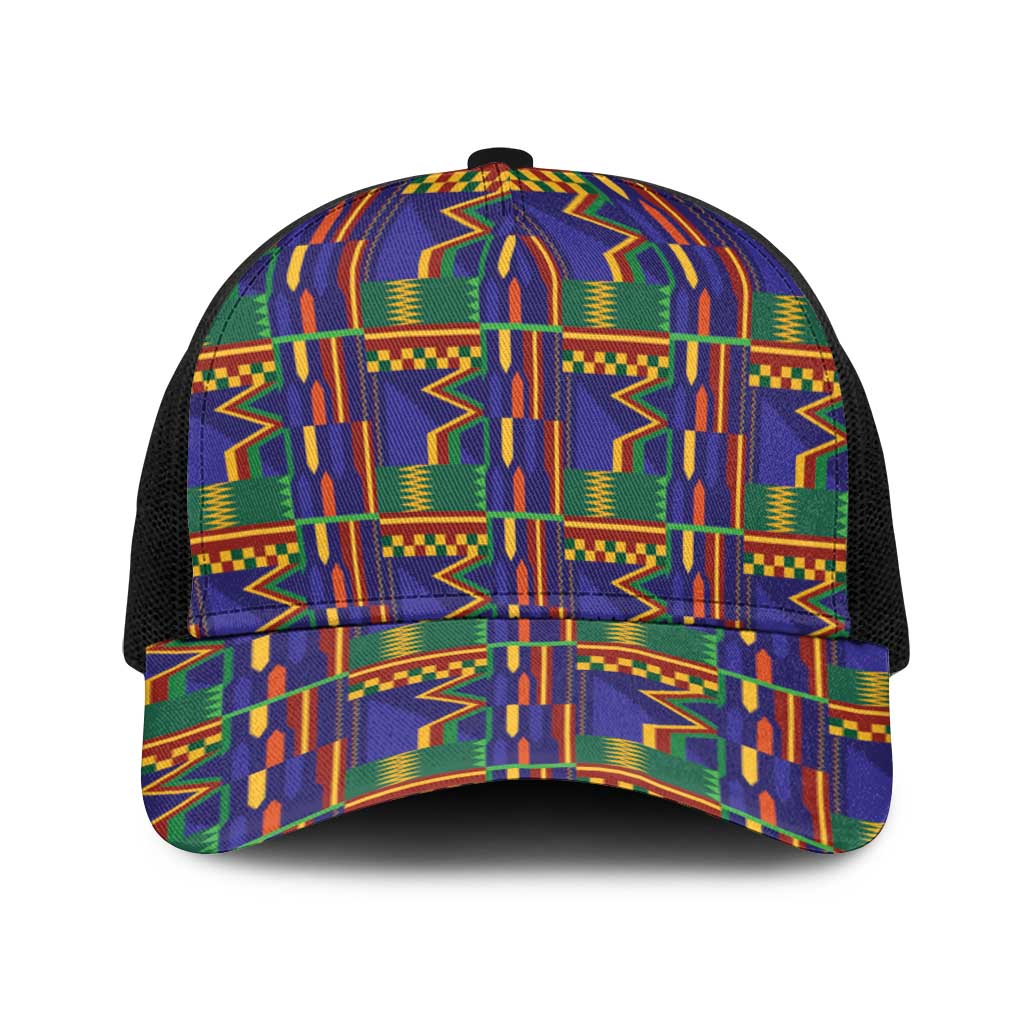 African Kente Pattern Baseball Net Cap Fathia Fata Nkrumah - Wonder Print Shop