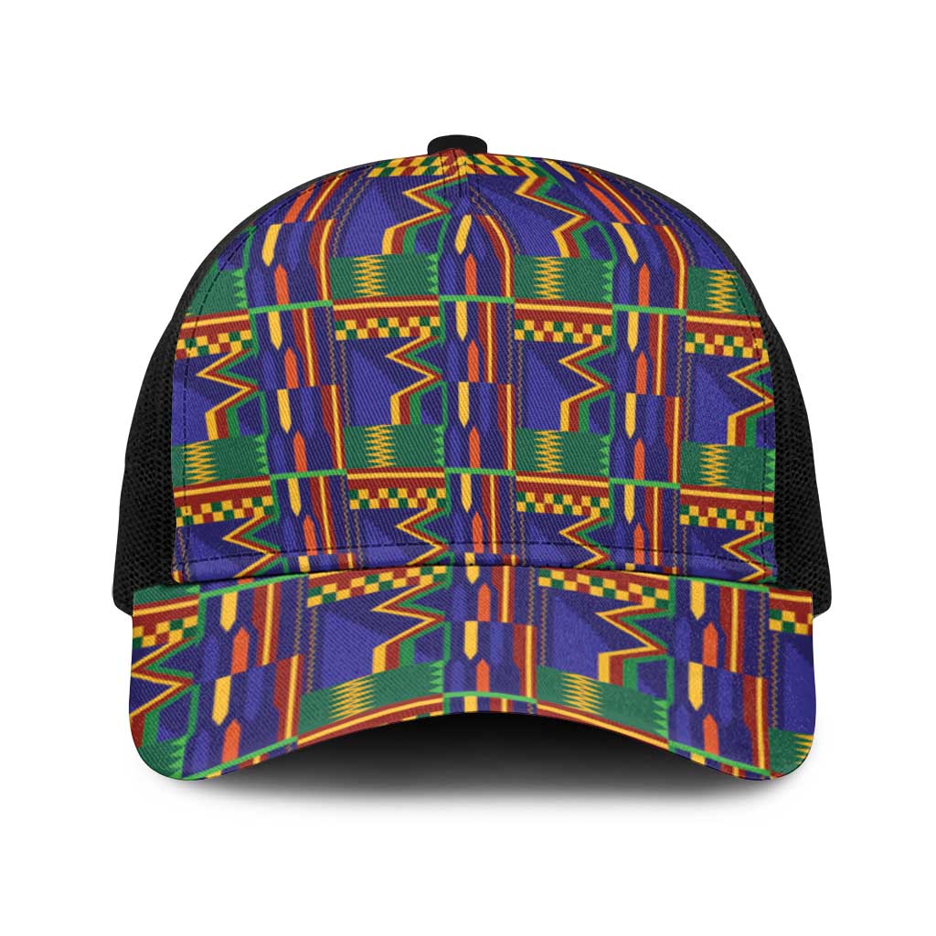 African Kente Pattern Baseball Net Cap Fathia Fata Nkrumah - Wonder Print Shop
