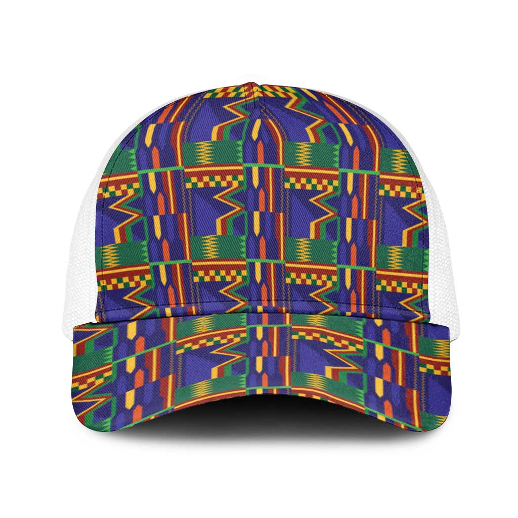 African Kente Pattern Baseball Net Cap Fathia Fata Nkrumah - Wonder Print Shop