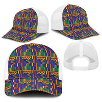 African Kente Pattern Baseball Net Cap Fathia Fata Nkrumah - Wonder Print Shop