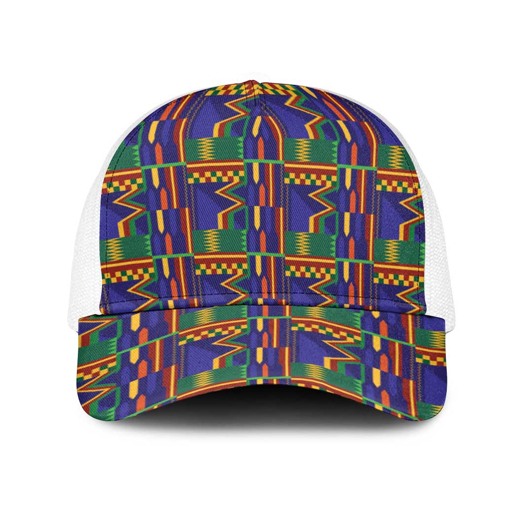 African Kente Pattern Mesh Trucker Cap Fathia Fata Nkrumah - Wonder Print Shop
