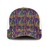 African Kente Pattern Mesh Trucker Cap Fathia Fata Nkrumah - Wonder Print Shop