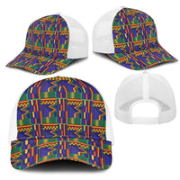 African Kente Pattern Mesh Trucker Cap Fathia Fata Nkrumah - Wonder Print Shop