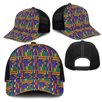 African Kente Pattern Mesh Trucker Cap Fathia Fata Nkrumah - Wonder Print Shop