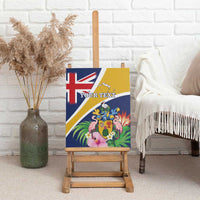 Personalised Turks And Caicos Islands Canvas Wall Art Coat Of Arms Tropical Flower - Wonder Print Shop