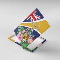 Personalised Turks And Caicos Islands Canvas Wall Art Coat Of Arms Tropical Flower - Wonder Print Shop