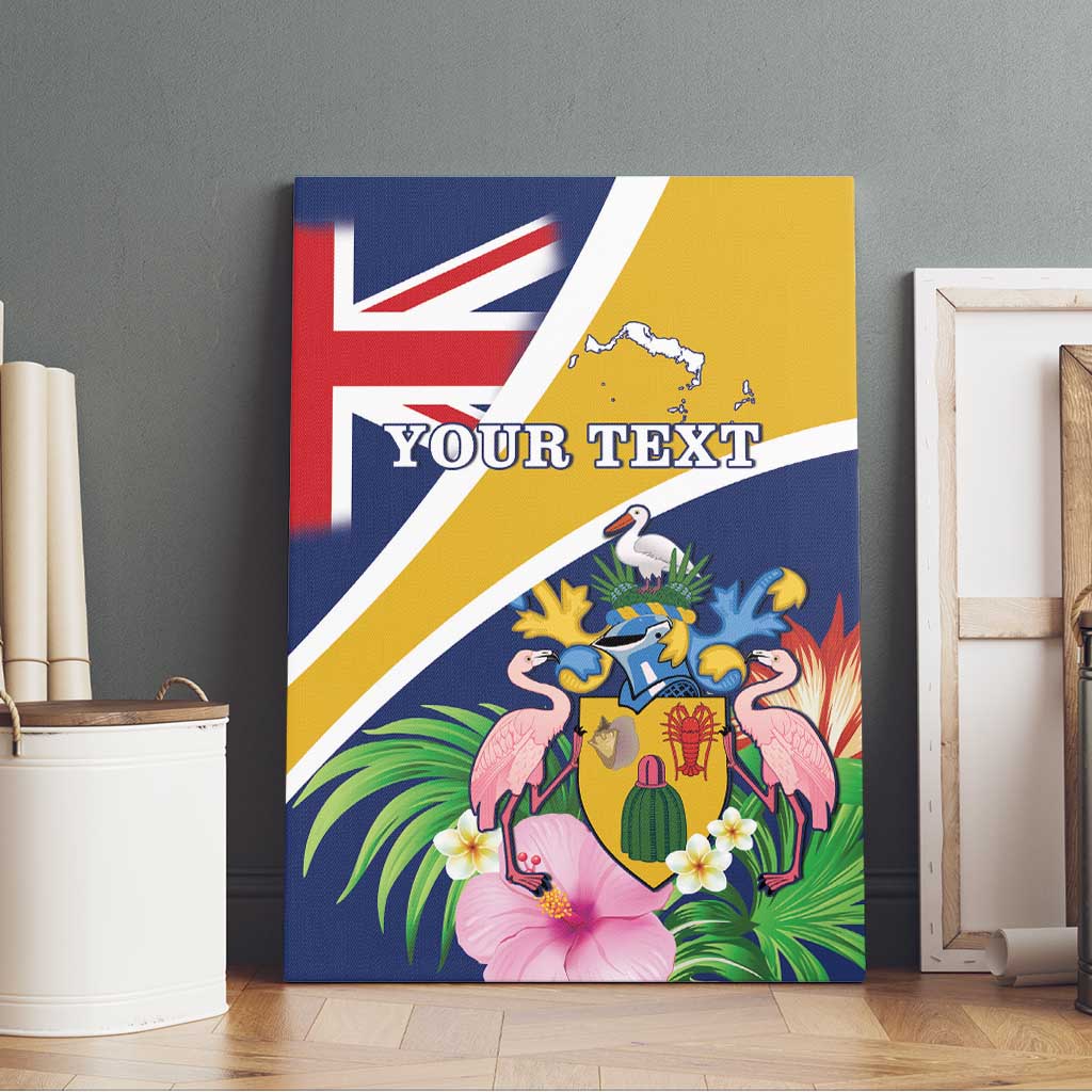 Personalised Turks And Caicos Islands Canvas Wall Art Coat Of Arms Tropical Flower - Wonder Print Shop
