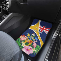 Personalised Turks And Caicos Islands Car Mats Coat Of Arms Tropical Flower - Wonder Print Shop