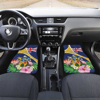 Personalised Turks And Caicos Islands Car Mats Coat Of Arms Tropical Flower - Wonder Print Shop
