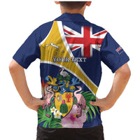Personalised Turks And Caicos Islands Family Matching Mermaid Dress and Hawaiian Shirt Coat Of Arms Tropical Flower - Wonder Print Shop
