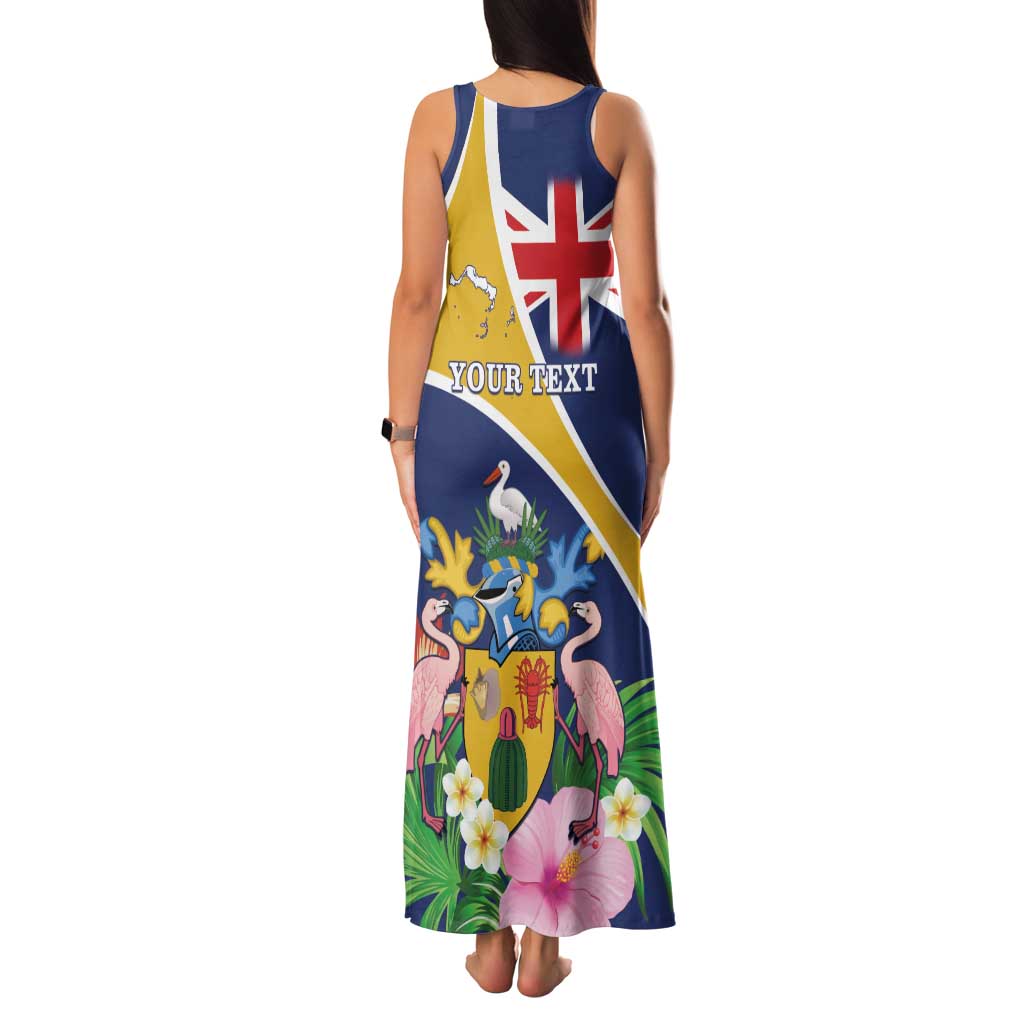Personalised Turks And Caicos Islands Family Matching Tank Maxi Dress and Hawaiian Shirt Coat Of Arms Tropical Flower - Wonder Print Shop