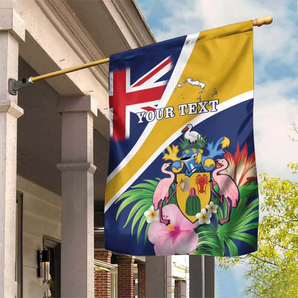 Personalised Turks And Caicos Islands Garden Flag Coat Of Arms Tropical Flower - Wonder Print Shop