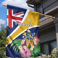 Personalised Turks And Caicos Islands Garden Flag Coat Of Arms Tropical Flower - Wonder Print Shop