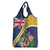 Personalised Turks And Caicos Islands Grocery Bag Coat Of Arms Tropical Flower