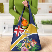 Personalised Turks And Caicos Islands Grocery Bag Coat Of Arms Tropical Flower