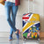 Personalised Turks And Caicos Islands Luggage Cover Coat Of Arms Tropical Flower - Wonder Print Shop