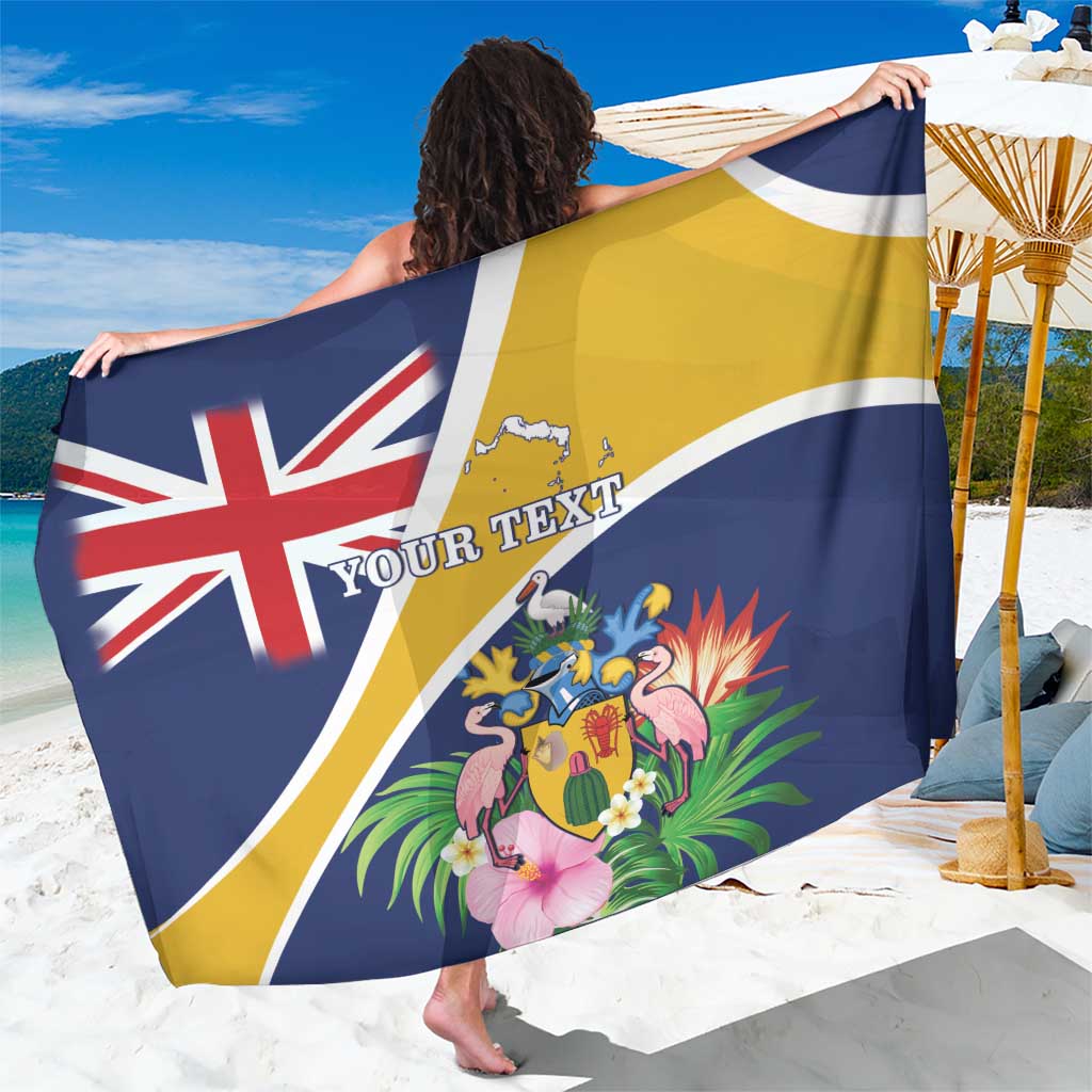 Personalised Turks And Caicos Islands Sarong Coat Of Arms Tropical Flower - Wonder Print Shop
