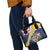 Personalised Turks And Caicos Islands Shoulder Handbag Coat Of Arms Tropical Flower