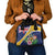 Personalised Turks And Caicos Islands Shoulder Handbag Coat Of Arms Tropical Flower