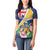 Personalised Turks And Caicos Islands Women Polo Shirt Coat Of Arms Tropical Flower - Wonder Print Shop