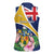 Personalised Turks And Caicos Islands Women Sleeveless Polo Shirt Coat Of Arms Tropical Flower - Wonder Print Shop