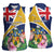 Personalised Turks And Caicos Islands Women Sleeveless Polo Shirt Coat Of Arms Tropical Flower - Wonder Print Shop
