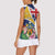 Personalised Turks And Caicos Islands Women Sleeveless Polo Shirt Coat Of Arms Tropical Flower - Wonder Print Shop