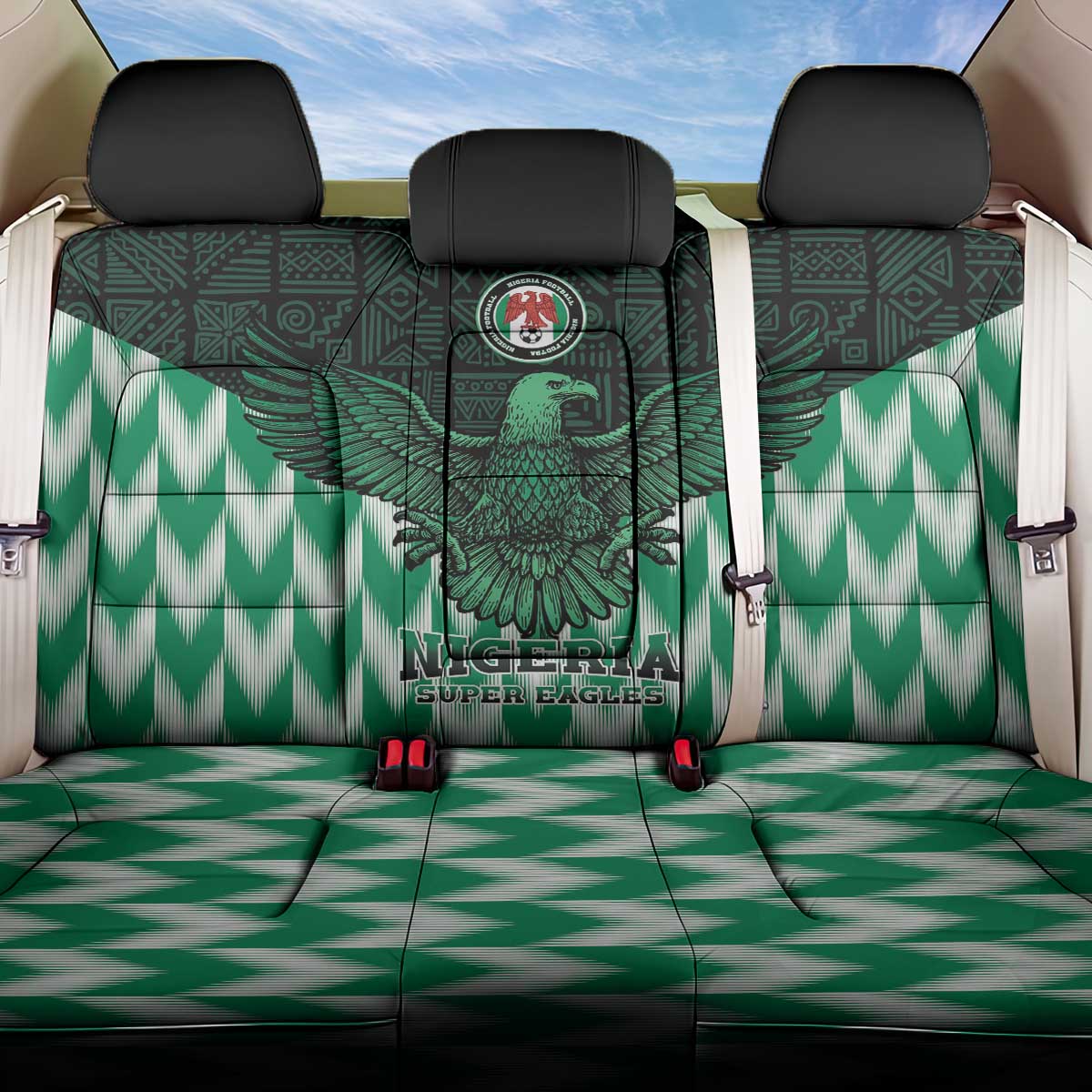 Nigeria Football Back Car Seat Cover Go Super Eagles Sporty Style - Wonder Print Shop
