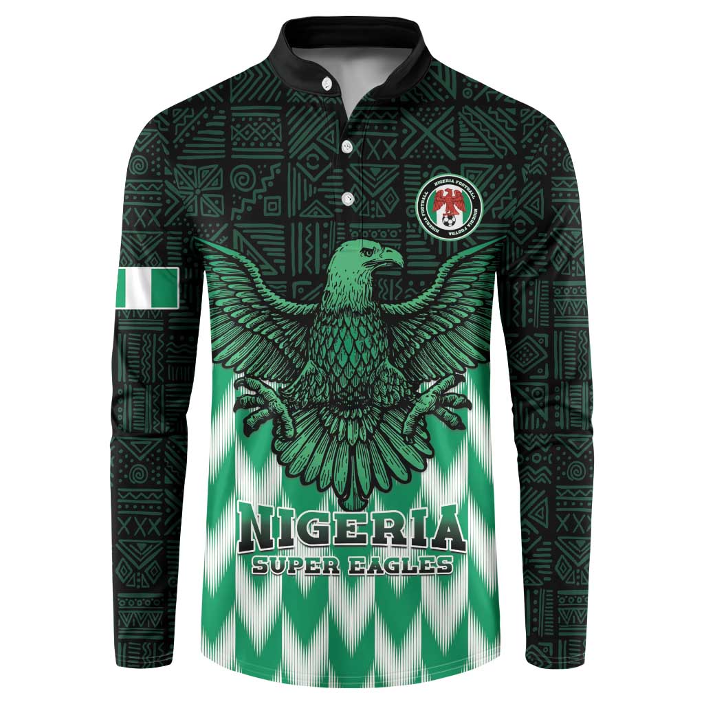 Custom Nigeria Football Button Sweatshirt Go Super Eagles Sporty Style - Wonder Print Shop