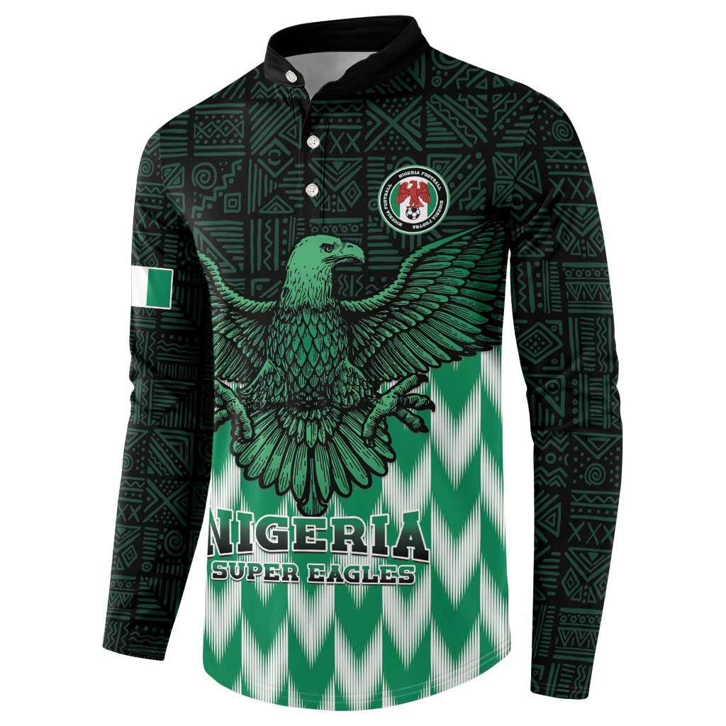Custom Nigeria Football Button Sweatshirt Go Super Eagles Sporty Style - Wonder Print Shop