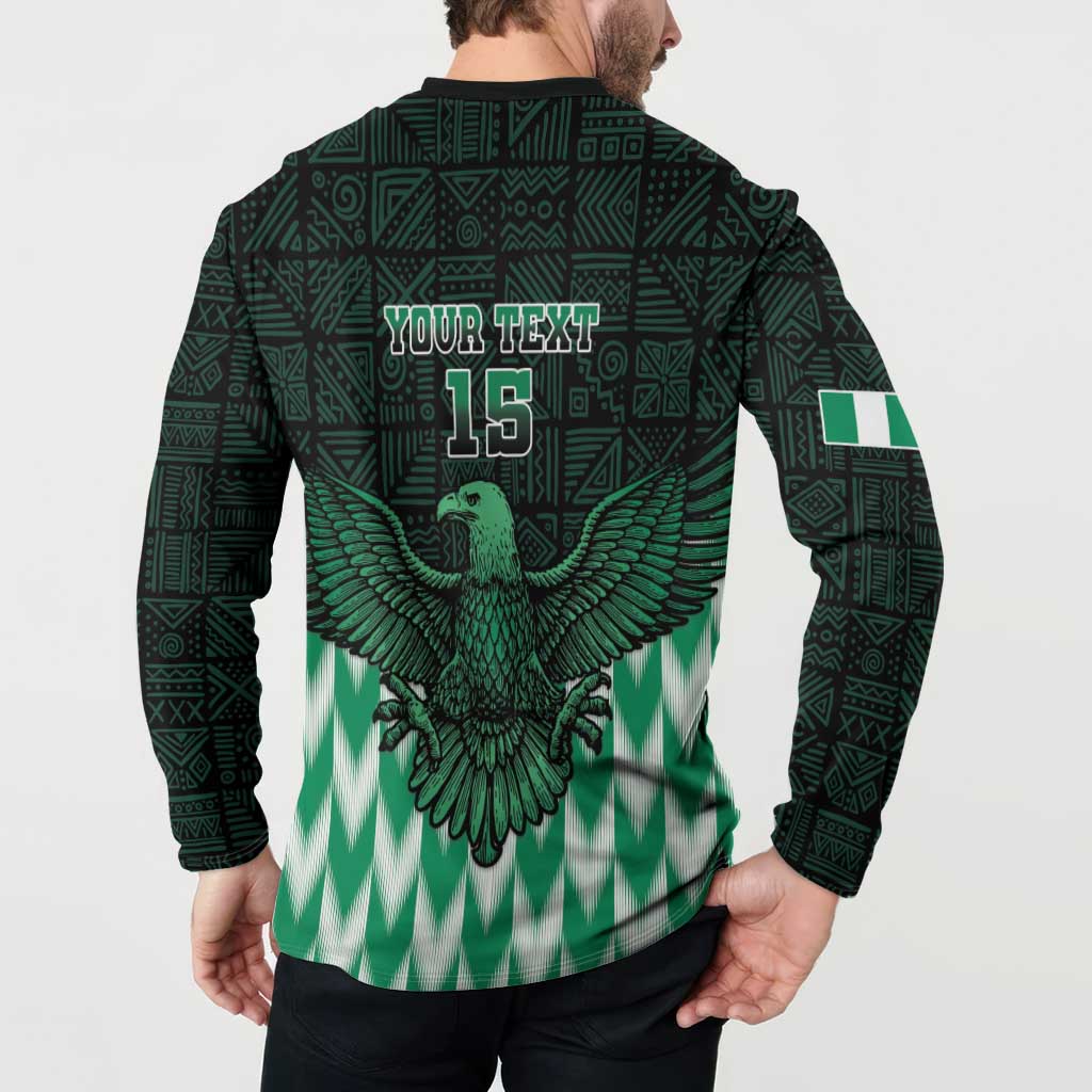 Custom Nigeria Football Button Sweatshirt Go Super Eagles Sporty Style - Wonder Print Shop