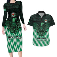 Custom Nigeria Football Couples Matching Long Sleeve Bodycon Dress and Hawaiian Shirt Go Super Eagles Sporty Style - Wonder Print Shop