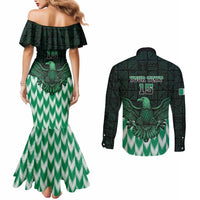 Custom Nigeria Football Couples Matching Mermaid Dress and Long Sleeve Button Shirt Go Super Eagles Sporty Style