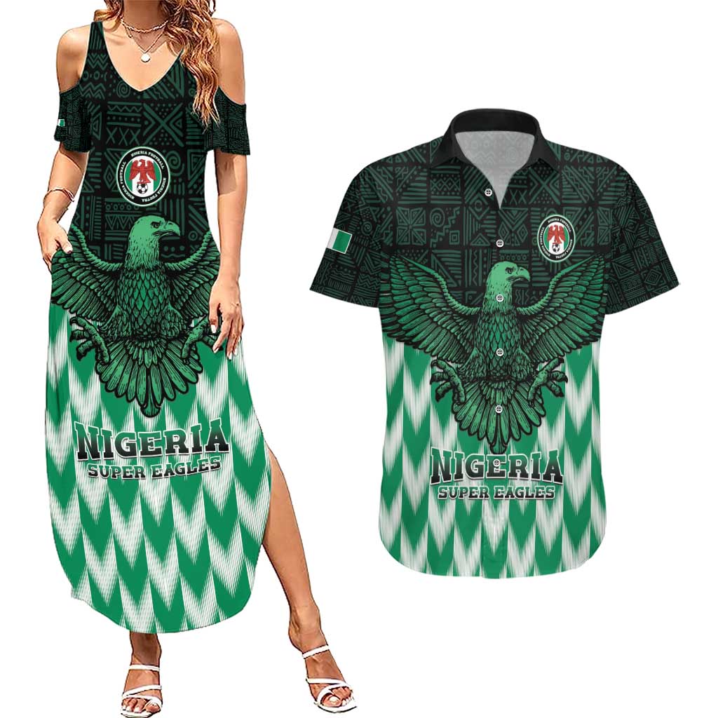 Custom Nigeria Football Couples Matching Summer Maxi Dress and Hawaiian Shirt Go Super Eagles Sporty Style - Wonder Print Shop